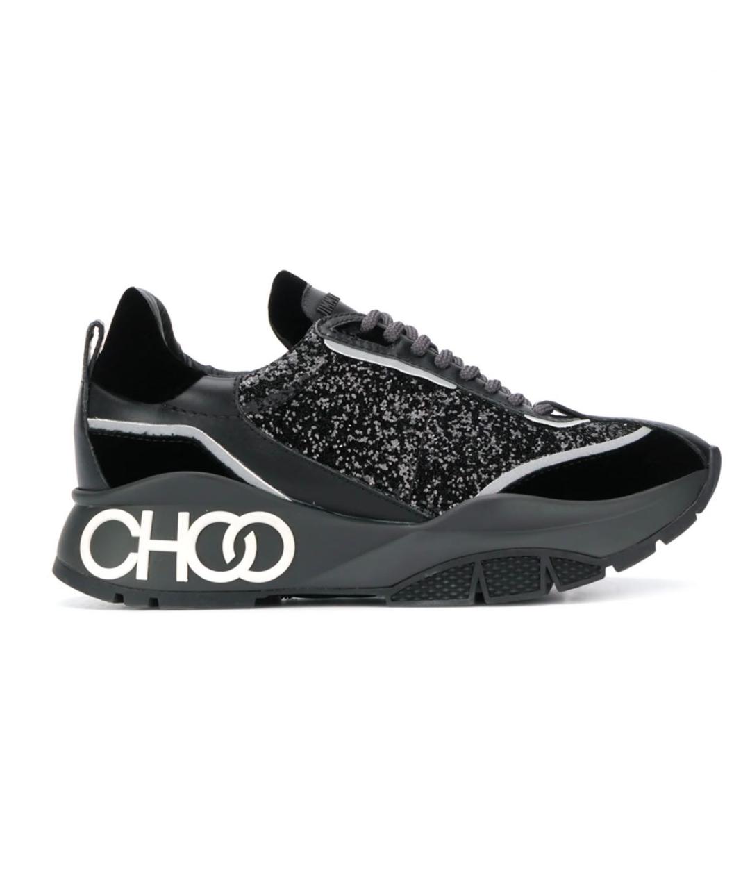 JIMMY CHOO Черные кожаные кроссовки, фото 6