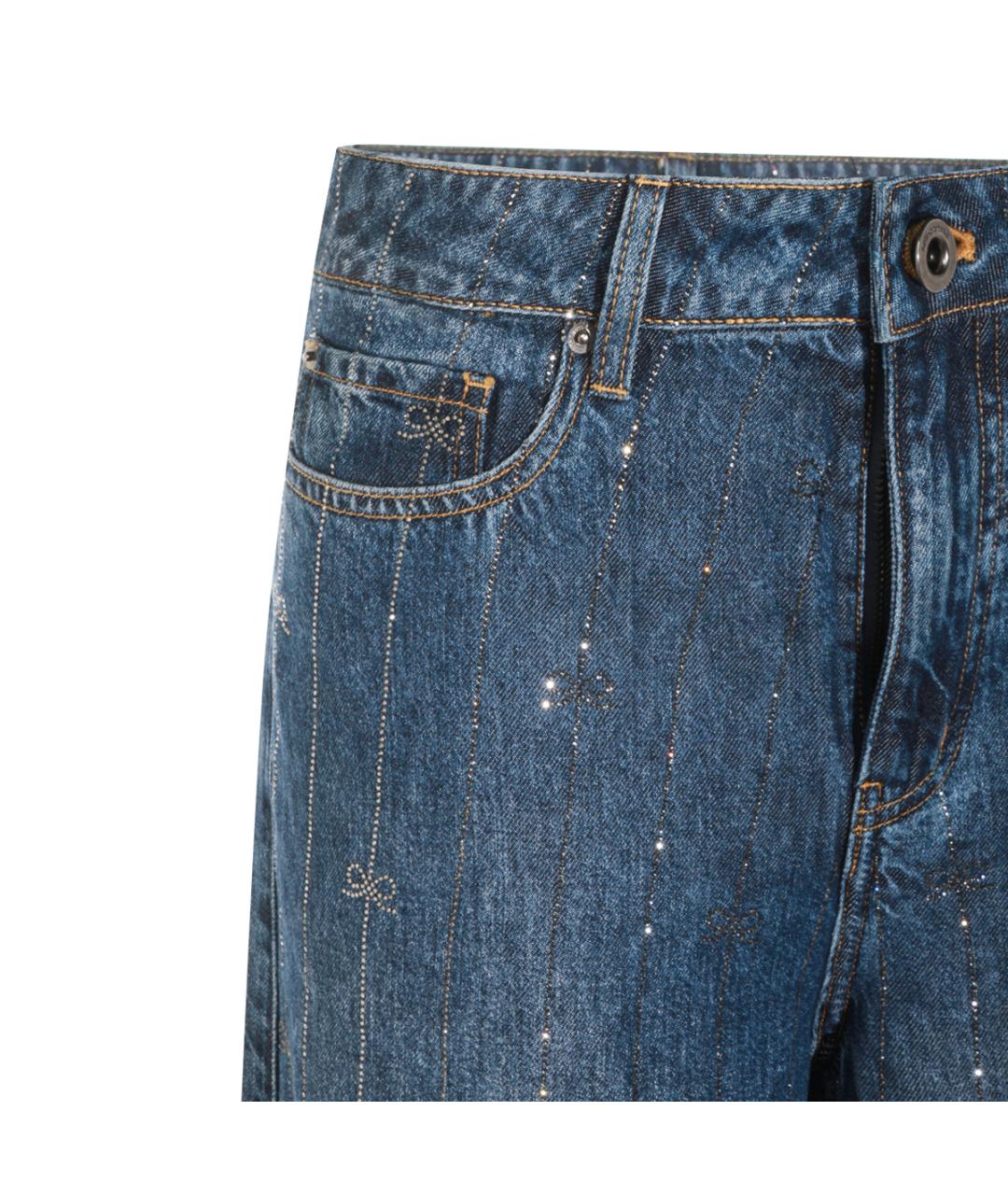 SELF-PORTRAIT Синие прямые джинсы, фото 3