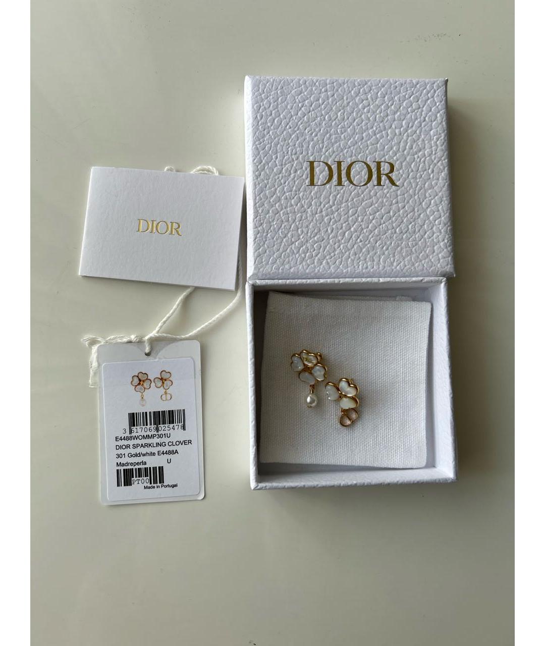 CHRISTIAN DIOR Золотые латунные серьги, фото 7
