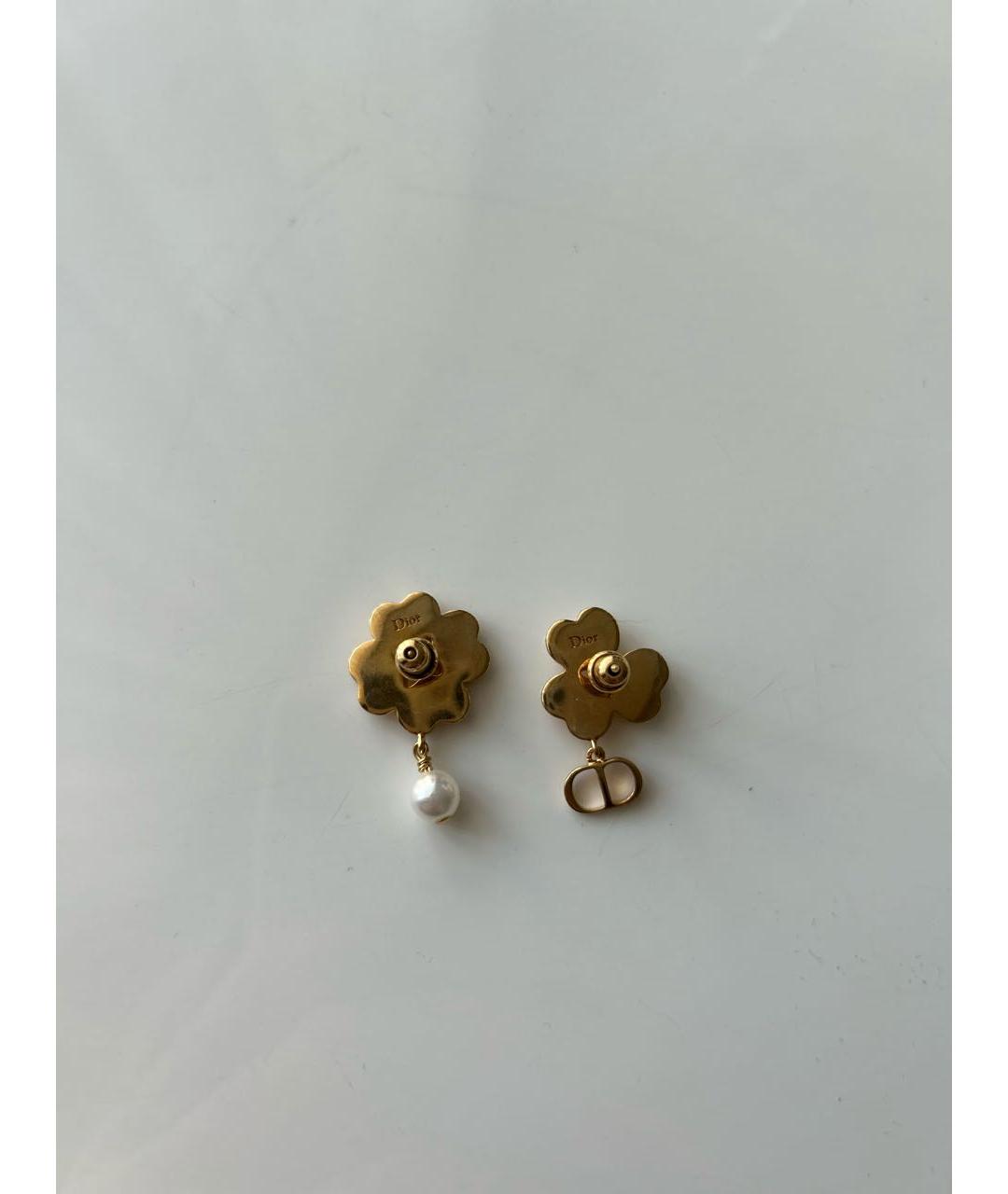 CHRISTIAN DIOR Золотые латунные серьги, фото 2