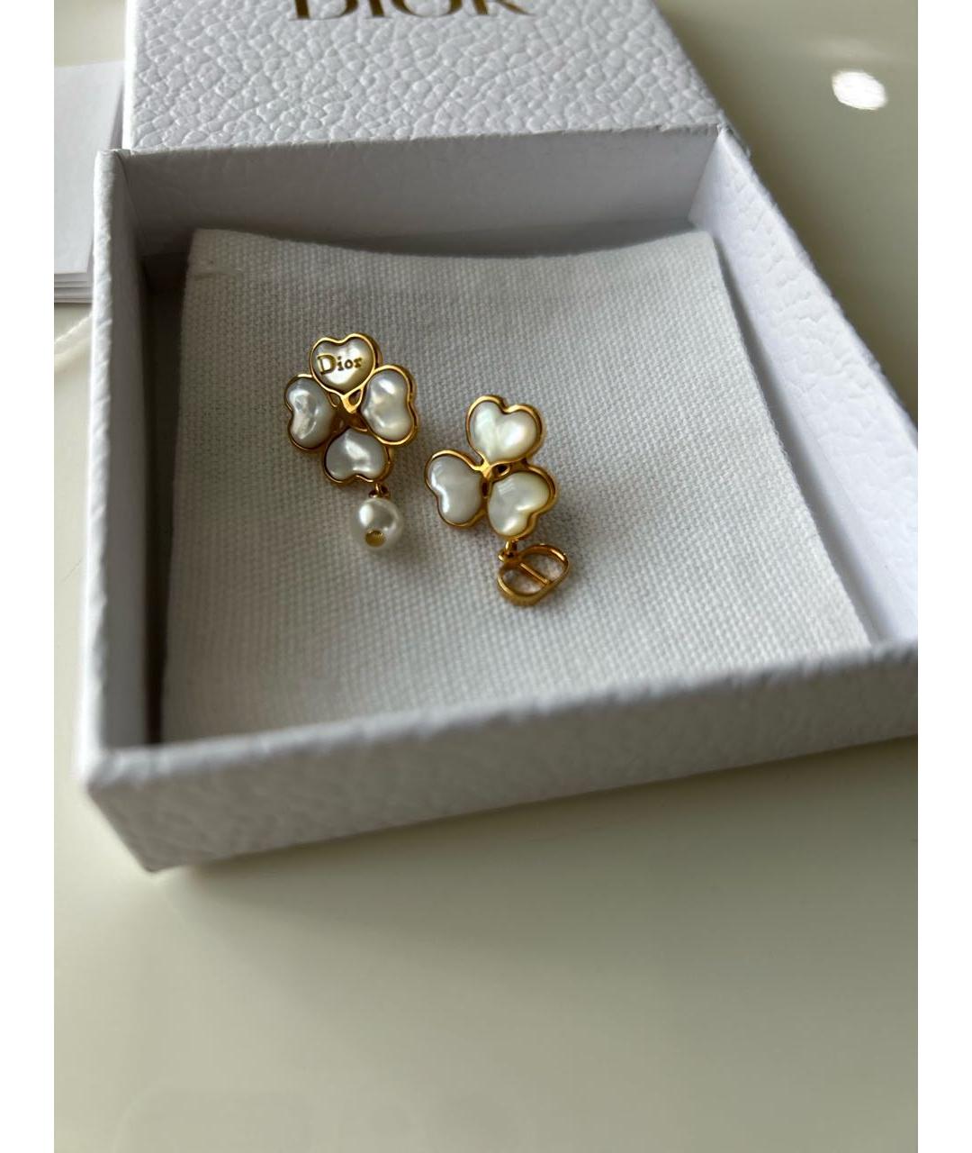 CHRISTIAN DIOR Золотые латунные серьги, фото 8