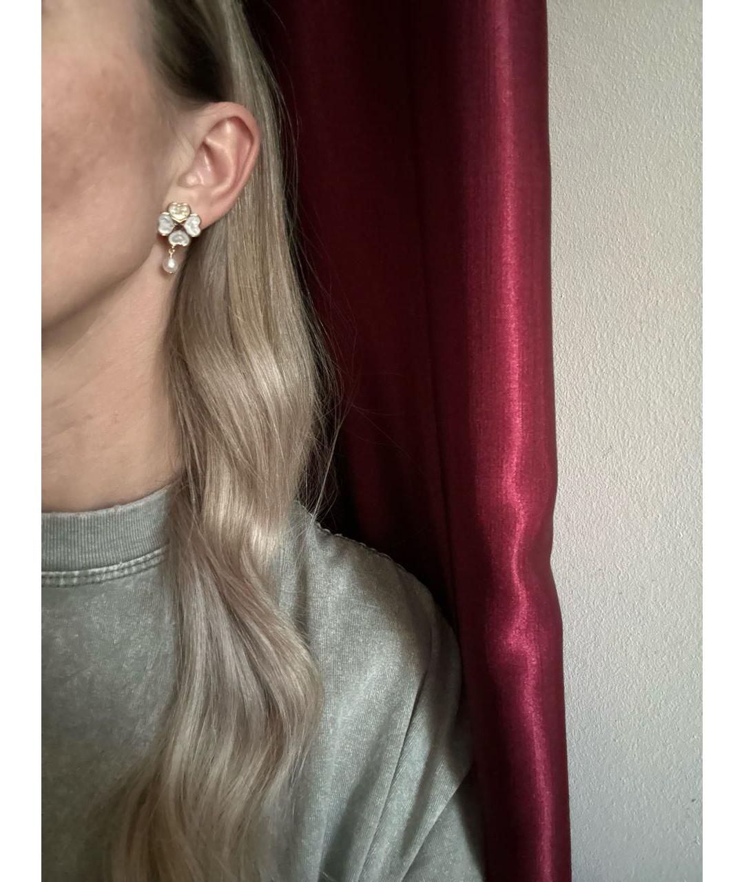 CHRISTIAN DIOR Золотые латунные серьги, фото 4