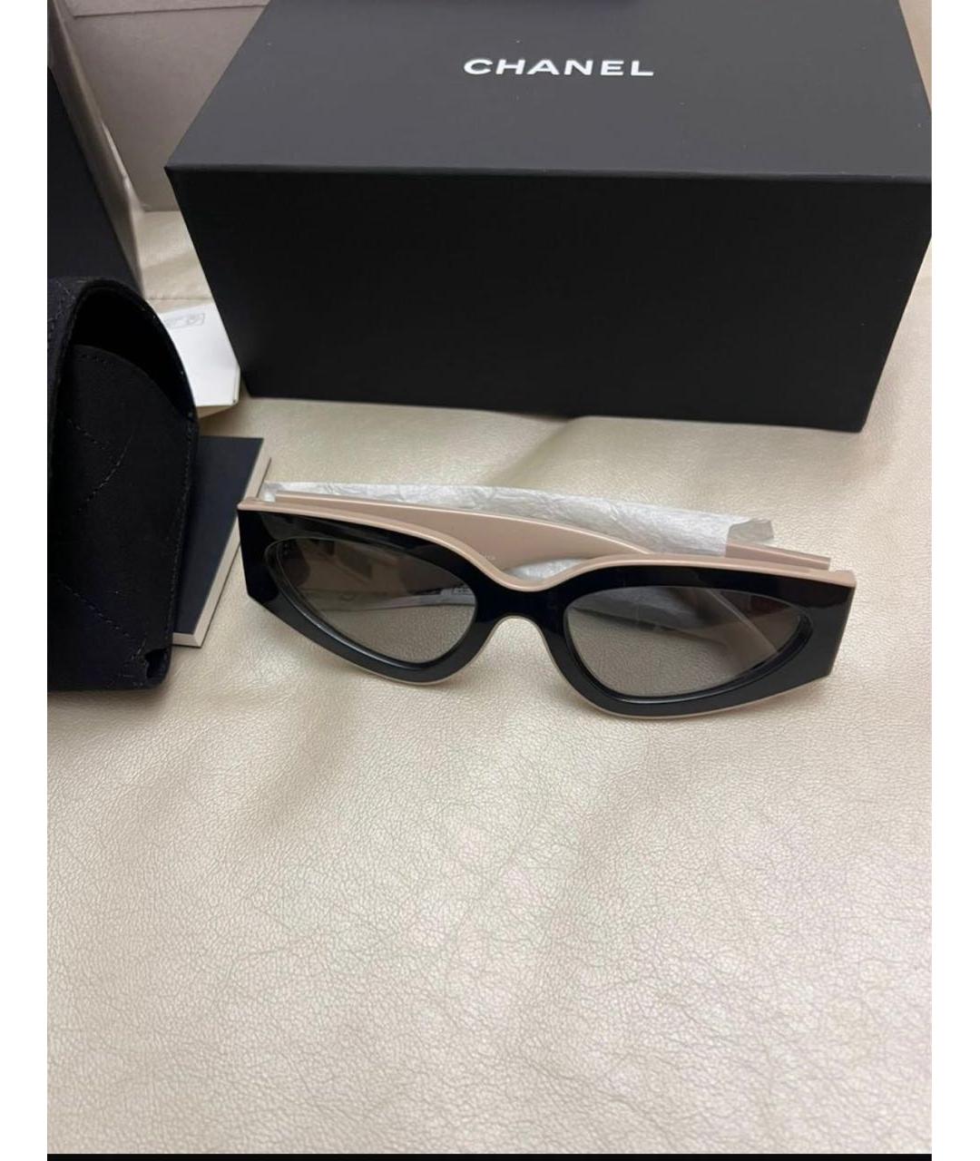 CHANEL Черные пластиковые солнцезащитные очки, фото 4