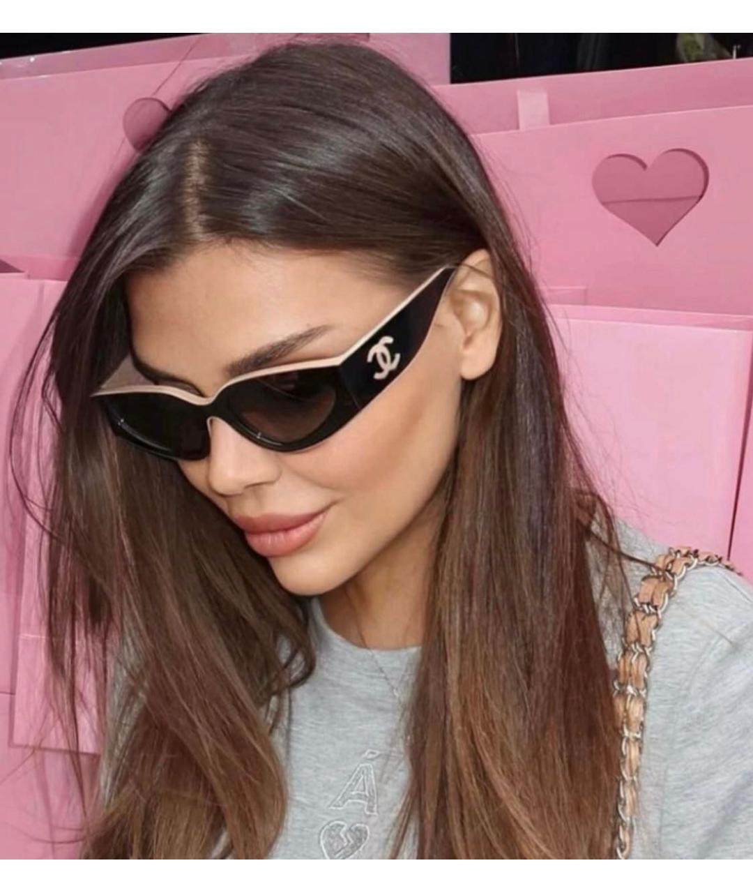 CHANEL Черные пластиковые солнцезащитные очки, фото 2