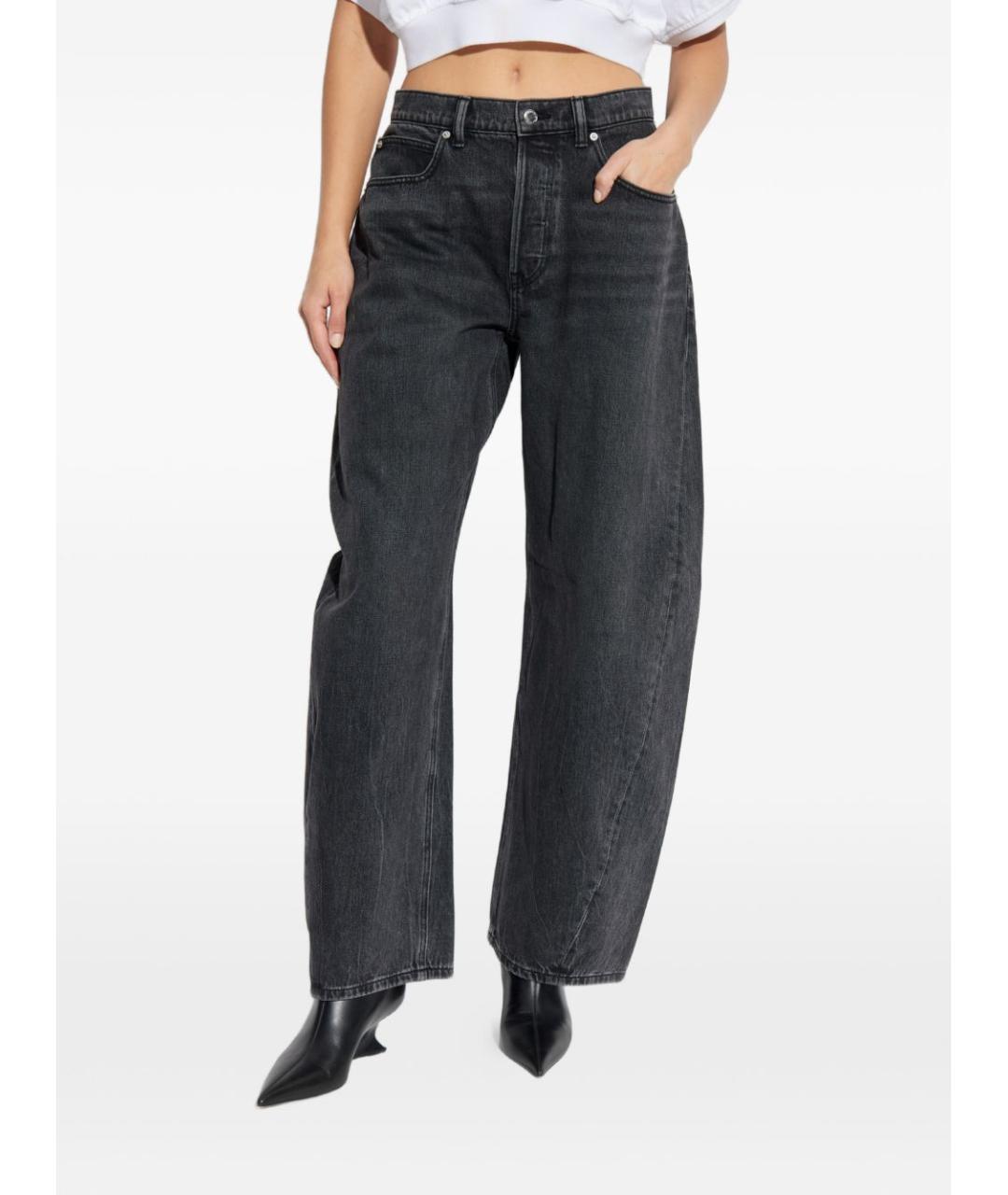ALEXANDER WANG Черные хлопковые прямые джинсы, фото 3