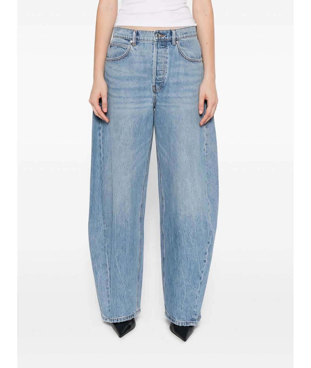 ALEXANDER WANG Голубые хлопковые прямые джинсы, фото 5