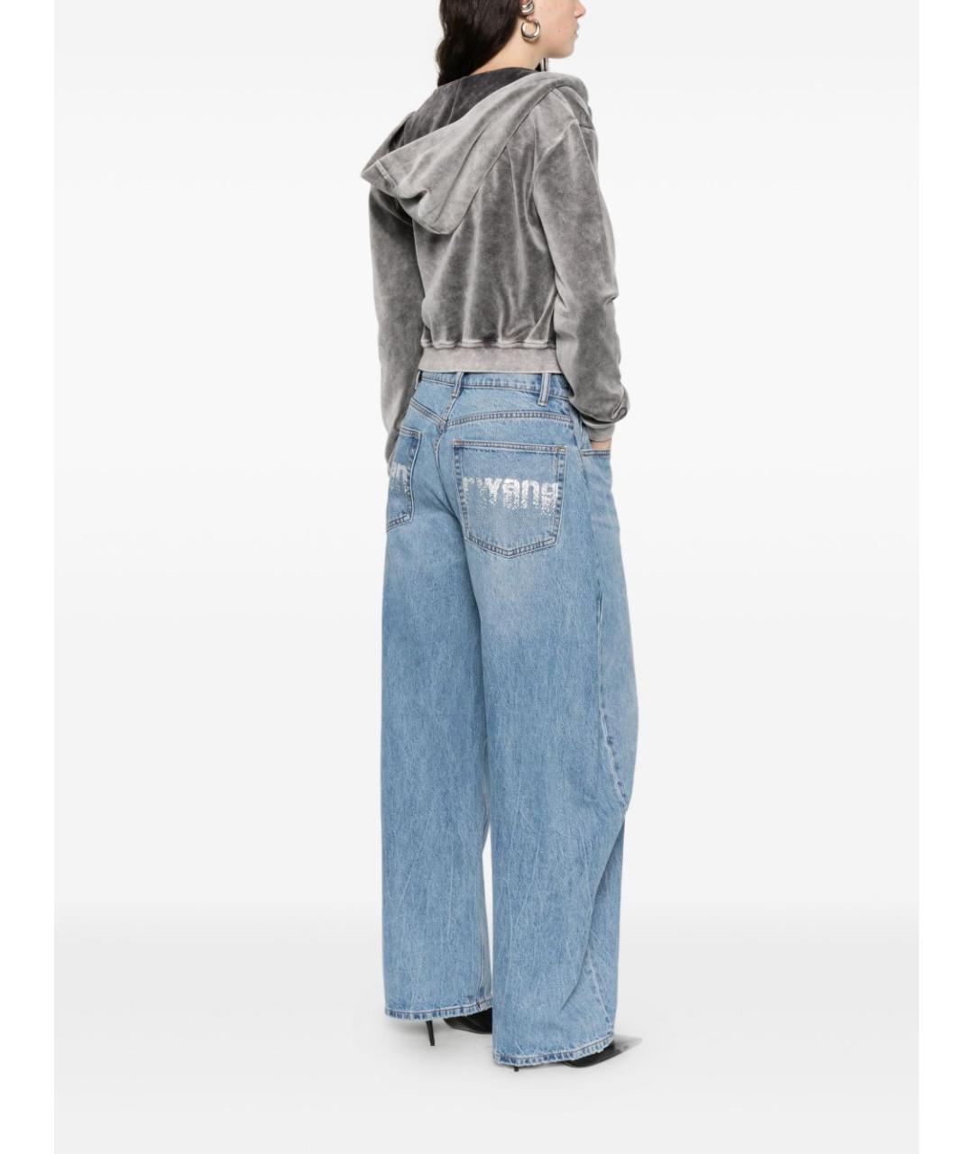 ALEXANDER WANG Голубые хлопковые прямые джинсы, фото 3