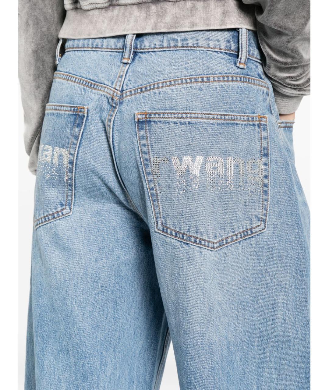 ALEXANDER WANG Голубые хлопковые прямые джинсы, фото 4