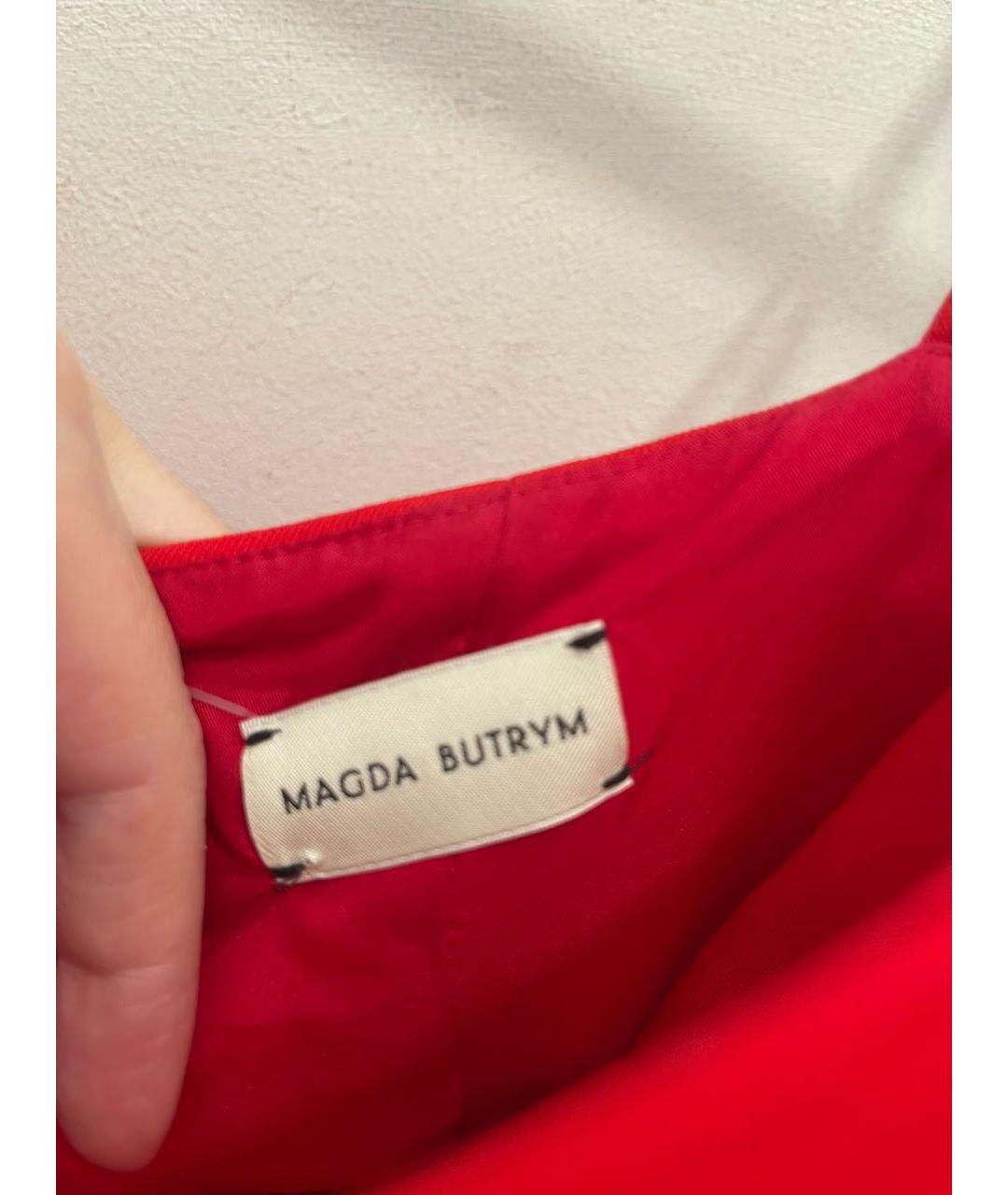 MAGDA BUTRYM Красное шерстяное коктейльное платье, фото 3