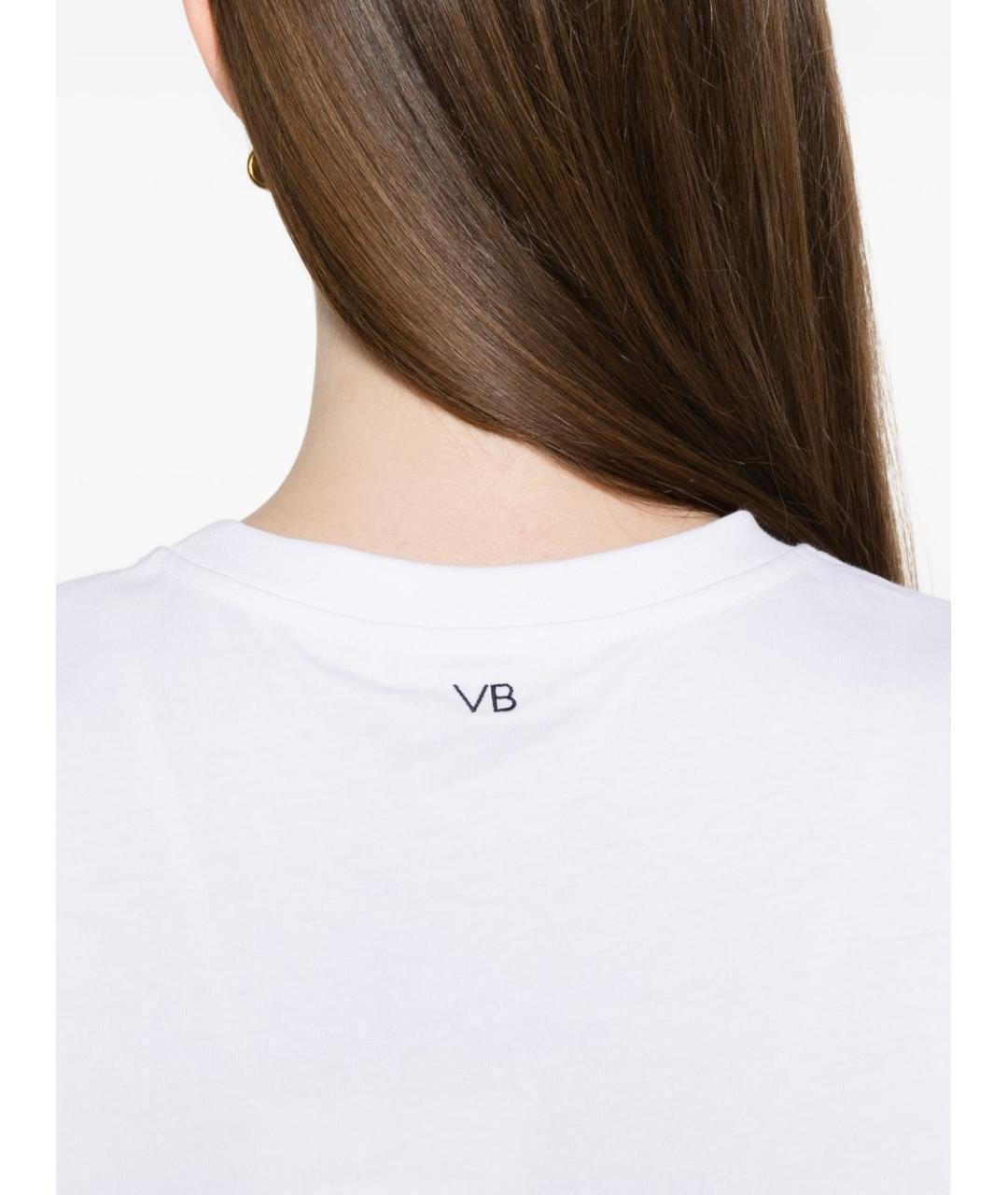 VICTORIA BECKHAM Белая хлопковая футболка, фото 4