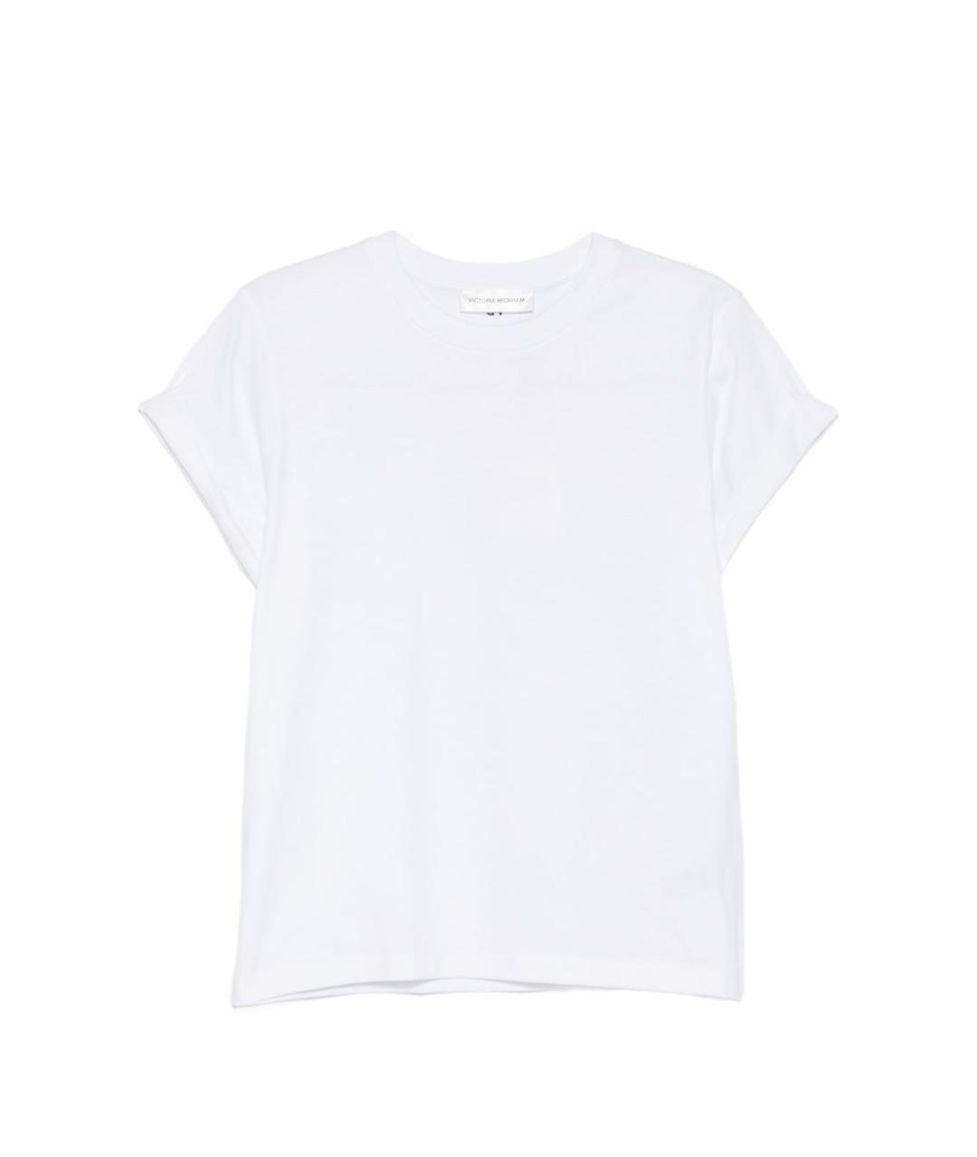 VICTORIA BECKHAM Белая хлопковая футболка, фото 1