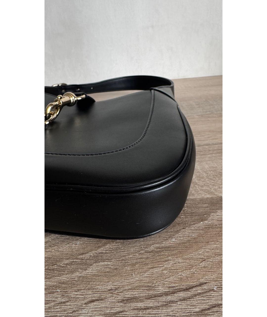 GUCCI Черная кожаная сумка с короткими ручками, фото 4