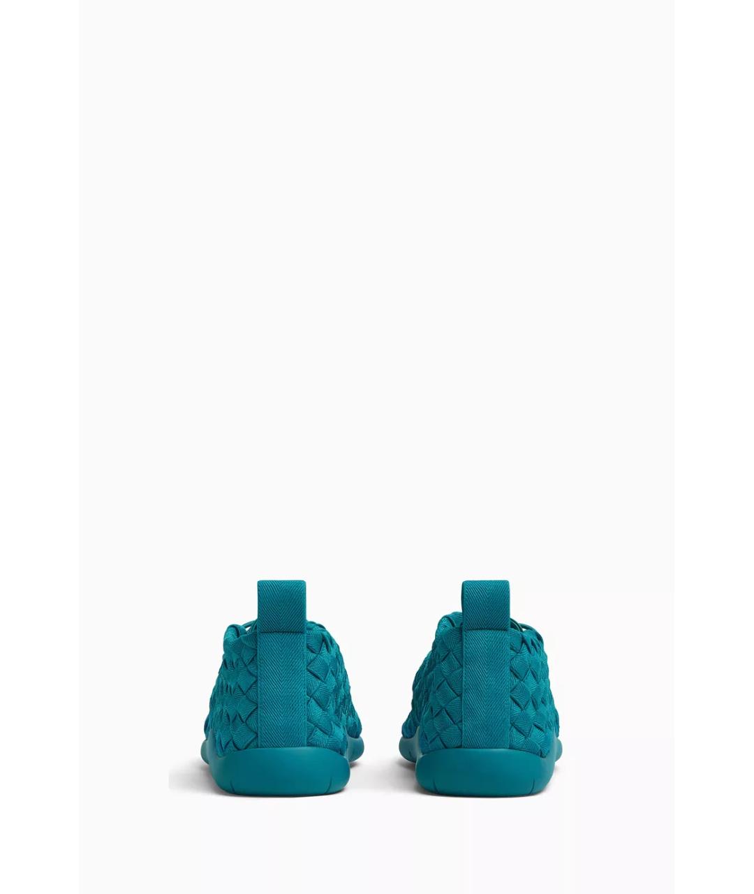BOTTEGA VENETA Бирюзовые низкие кроссовки / кеды, фото 3