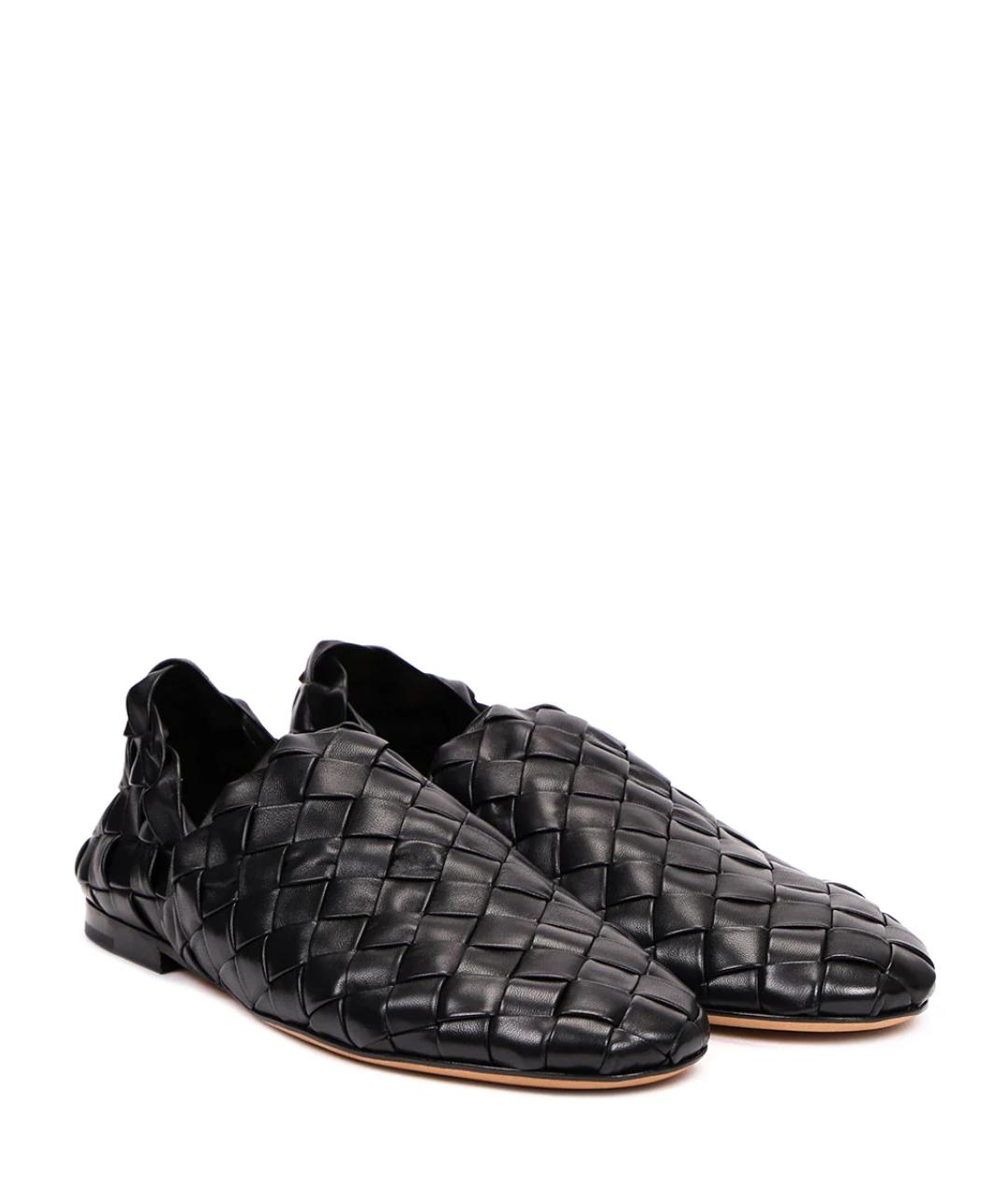 BOTTEGA VENETA Черные кожаные мокасины, фото 2