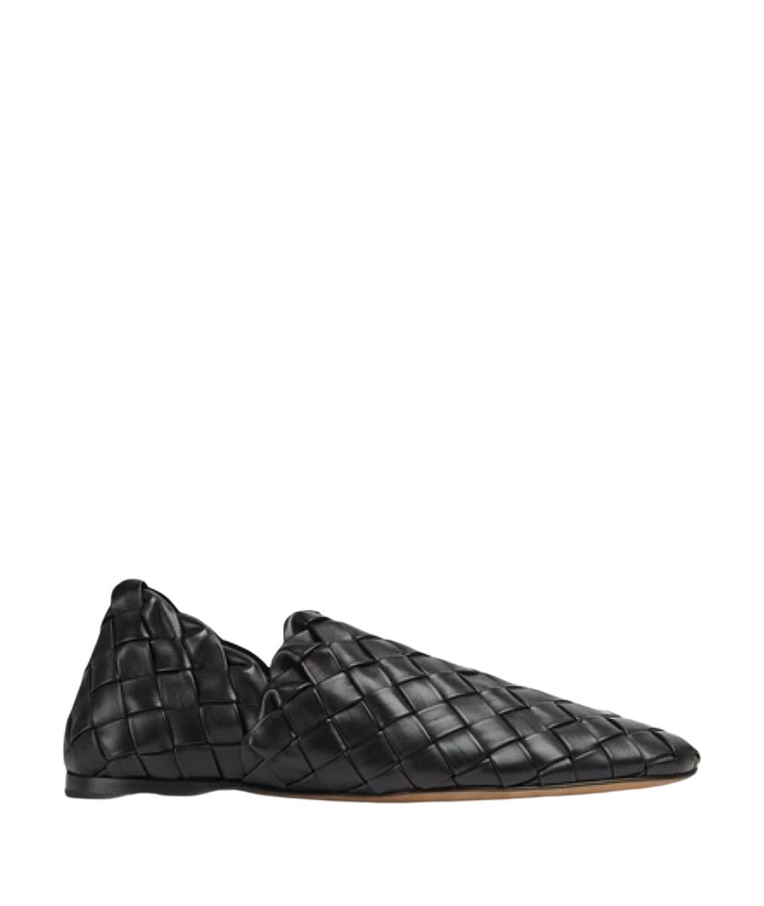 BOTTEGA VENETA Черные кожаные мокасины, фото 1