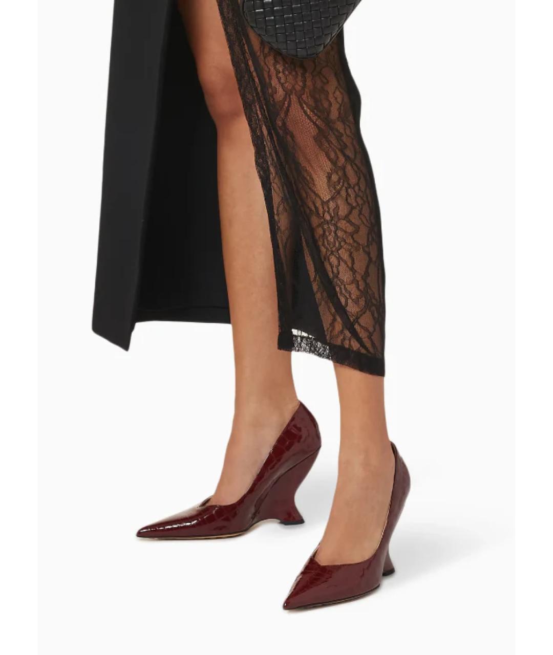 BOTTEGA VENETA Бордовые туфли из лакированной кожи, фото 4