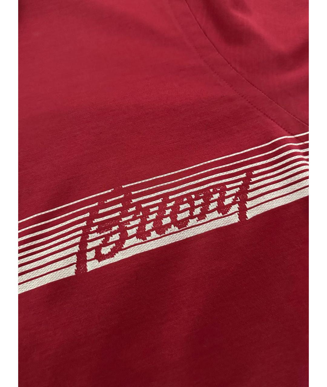 BRIONI Бордовое хлопковое поло с коротким рукавом, фото 2