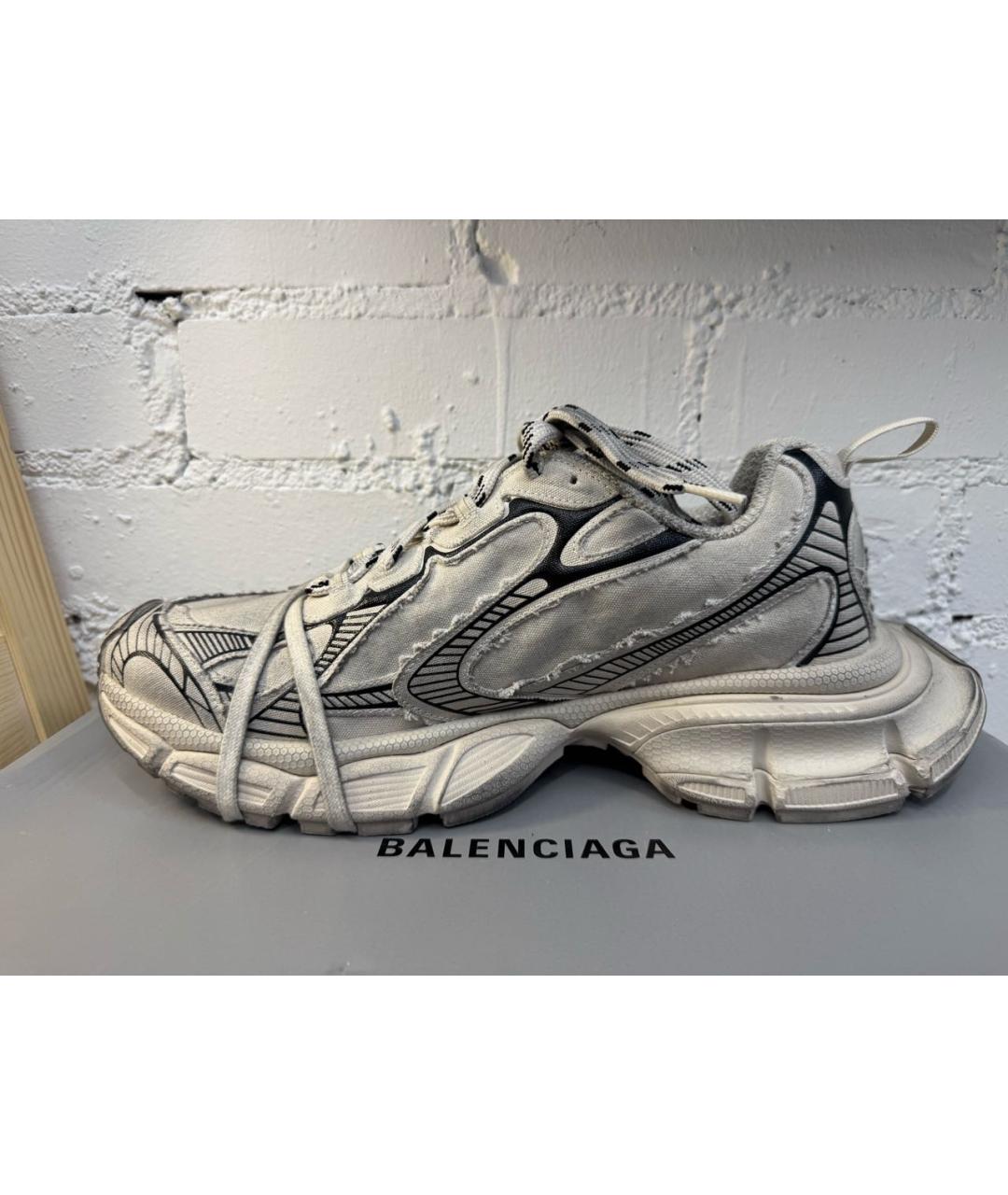 BALENCIAGA Серые текстильные высокие кроссовки / кеды, фото 6