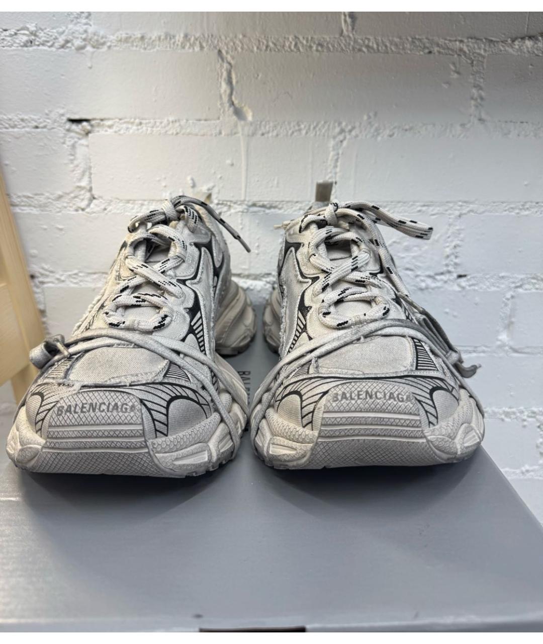 BALENCIAGA Серые текстильные высокие кроссовки / кеды, фото 5