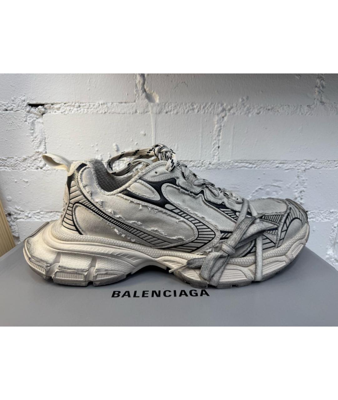 BALENCIAGA Серые текстильные высокие кроссовки / кеды, фото 7