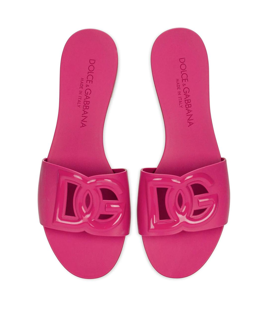 DOLCE&GABBANA Фуксия резиновые шлепанцы, фото 4