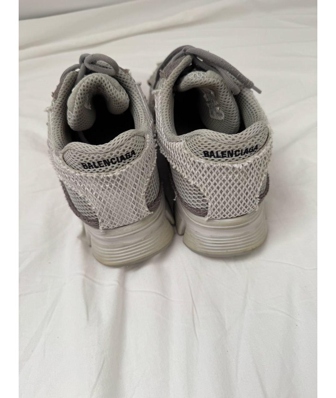 BALENCIAGA Антрацитовые текстильные низкие кроссовки / кеды, фото 4