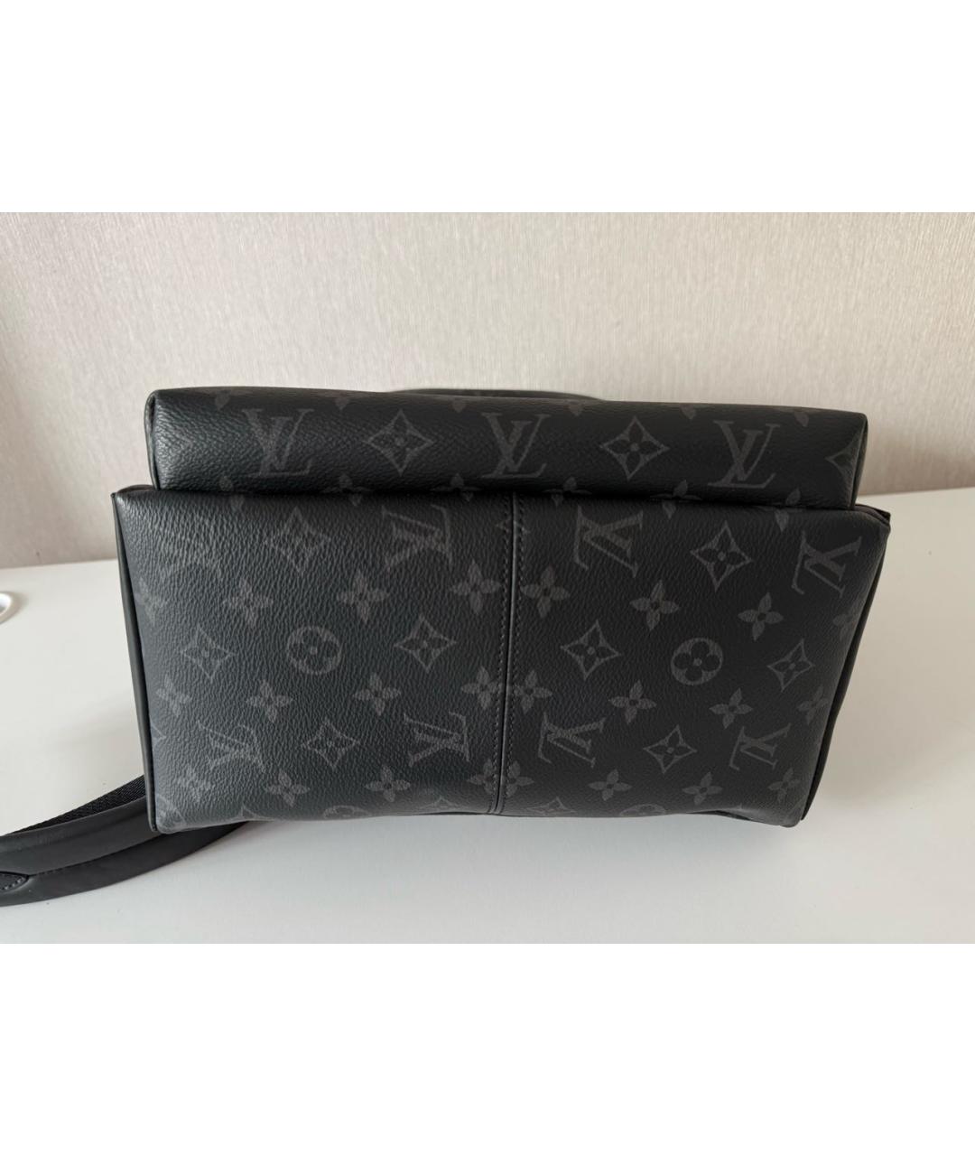 LOUIS VUITTON Черный кожаный рюкзак, фото 5