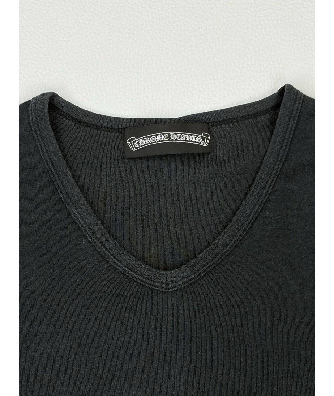 CHROME HEARTS Черная хлопковая футболка, фото 3