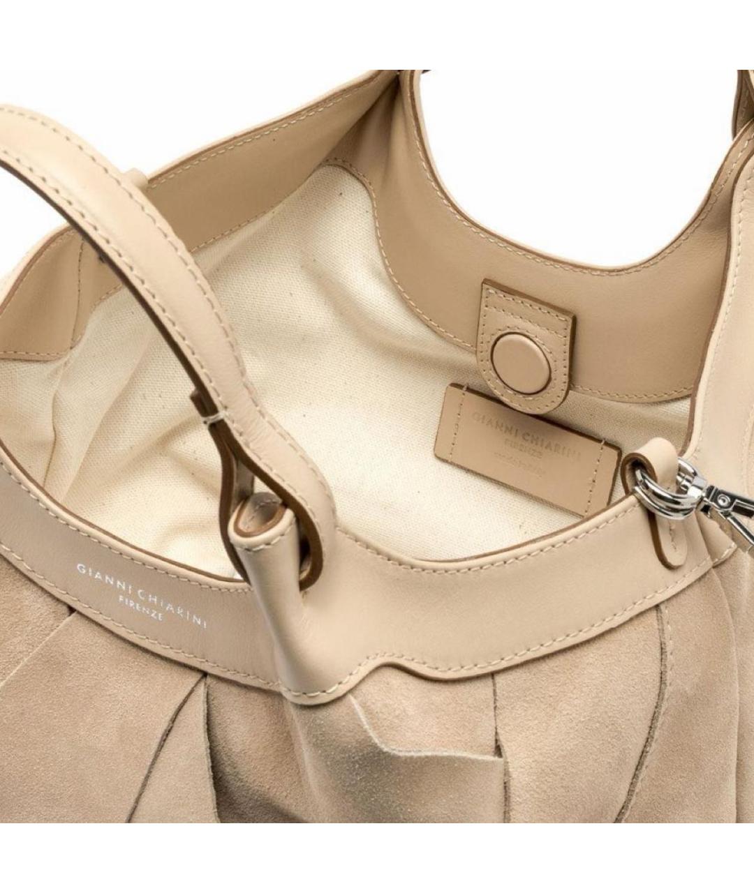 Gianni Chiarini Бежевая замшевая сумка через плечо, фото 4