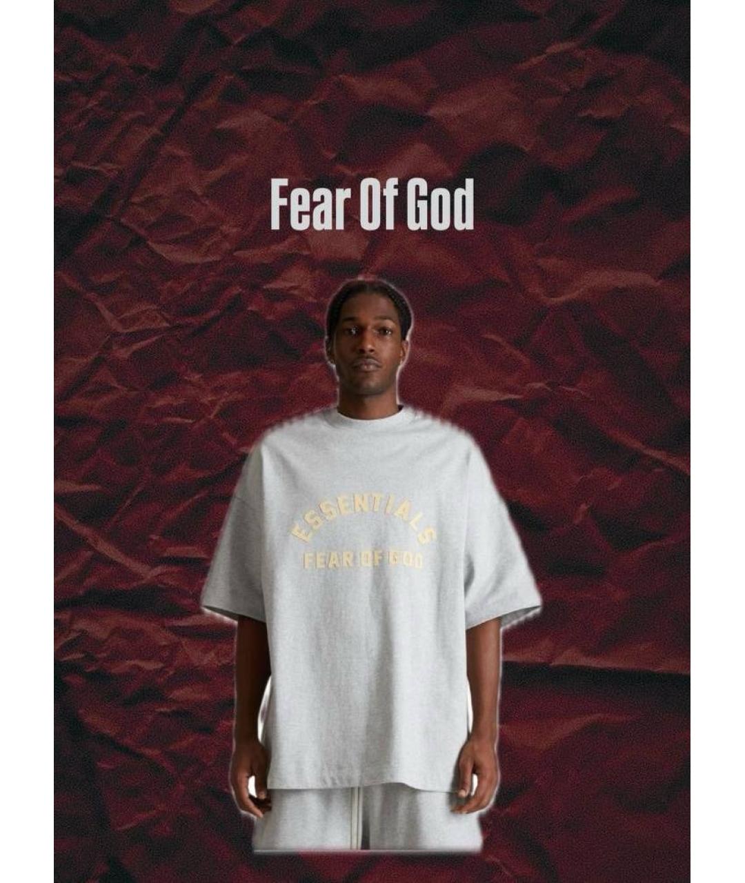 FEAR OF GOD ESSENTIALS Серая хлопковая футболка, фото 5