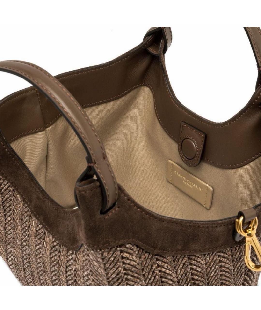 Gianni Chiarini Коричневая плетеная сумка через плечо, фото 4
