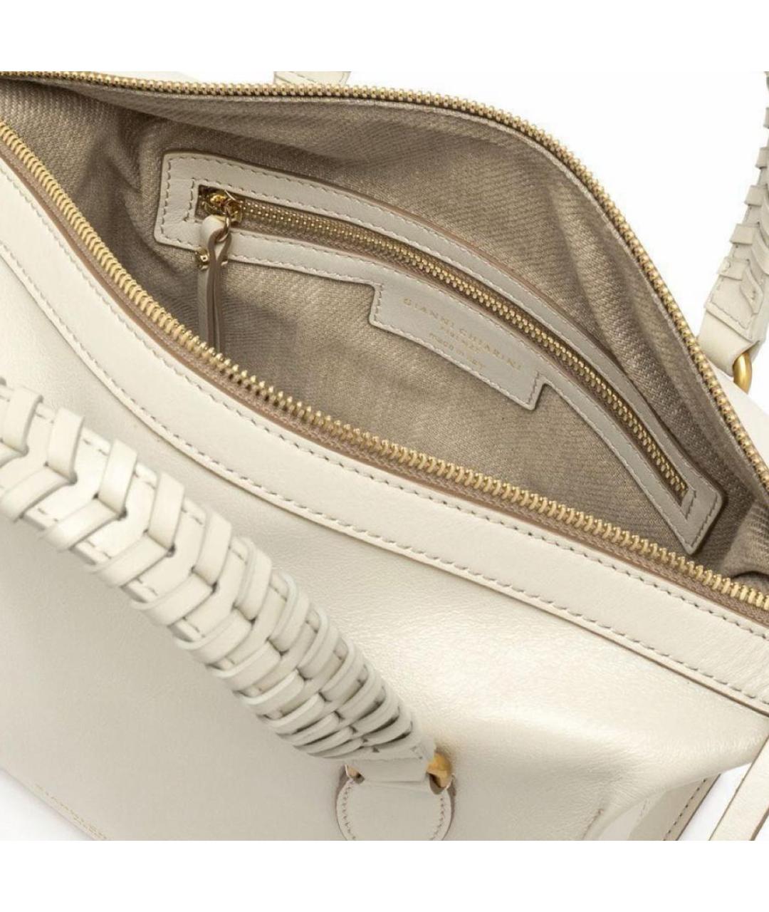 Gianni Chiarini Белая кожаная сумка через плечо, фото 4
