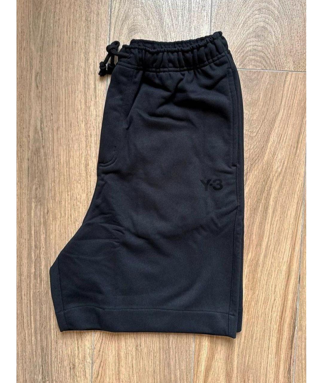 Y-3 Черные хлопковые шорты, фото 5