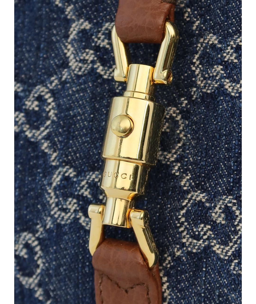 GUCCI Коричневая деним сумка с короткими ручками, фото 7