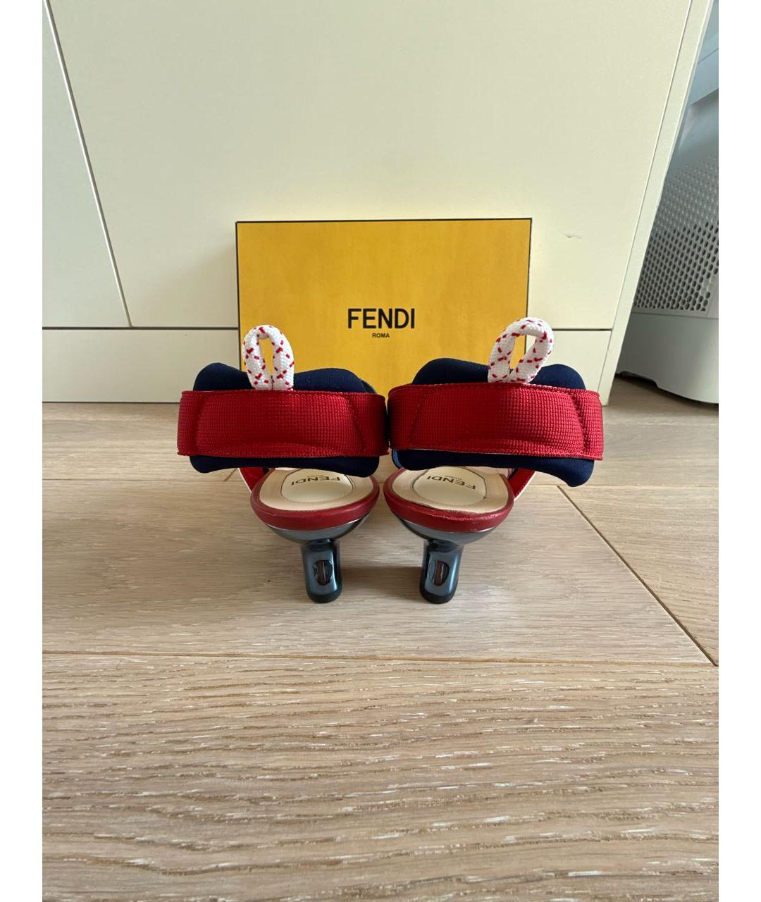 FENDI Мульти синтетические лодочки на низком каблуке, фото 4