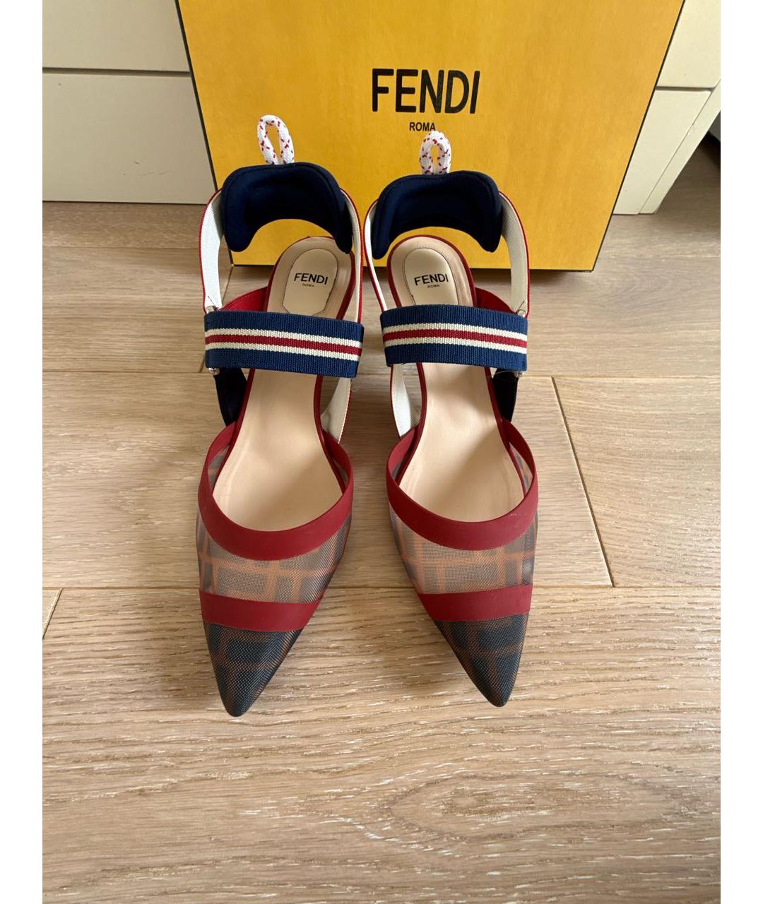 FENDI Мульти синтетические лодочки на низком каблуке, фото 2