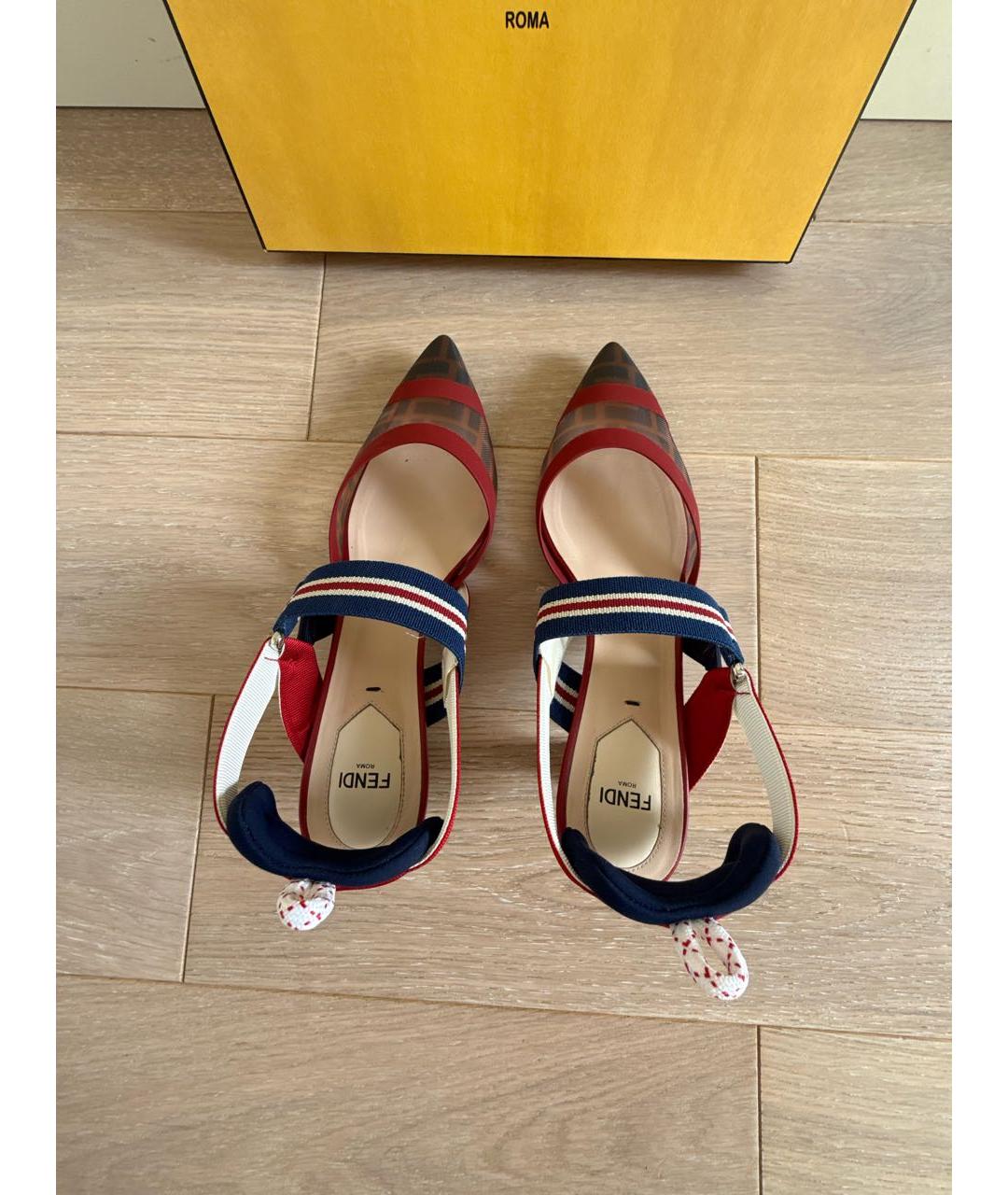 FENDI Мульти синтетические лодочки на низком каблуке, фото 3