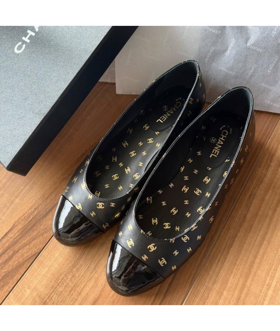 CHANEL Черные кожаные туфли, фото 6
