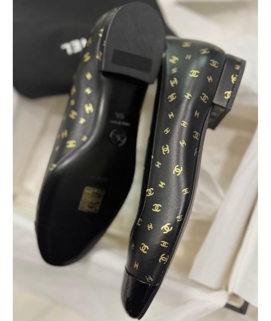 CHANEL Черные кожаные туфли, фото 7