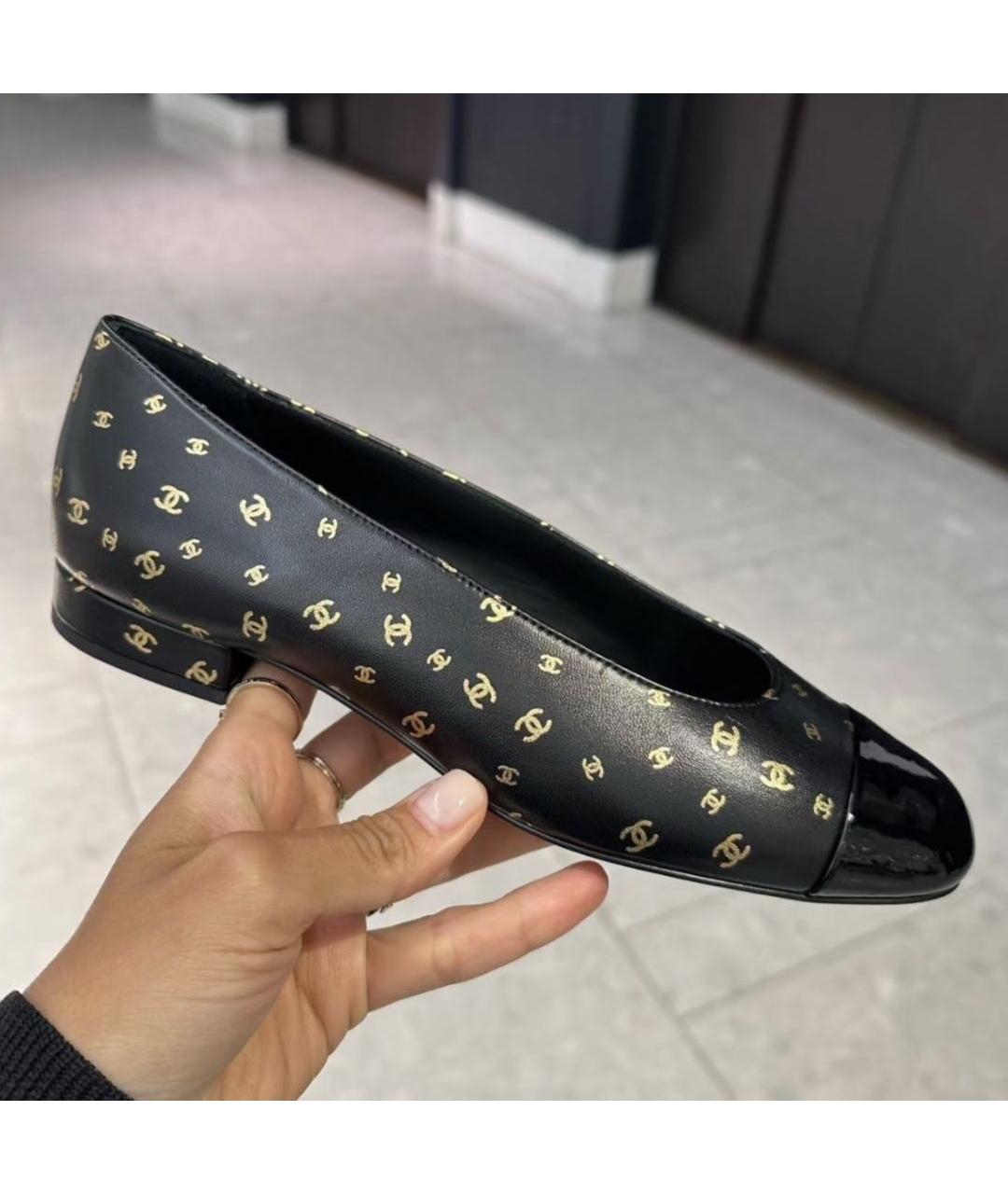CHANEL Черные кожаные туфли, фото 3