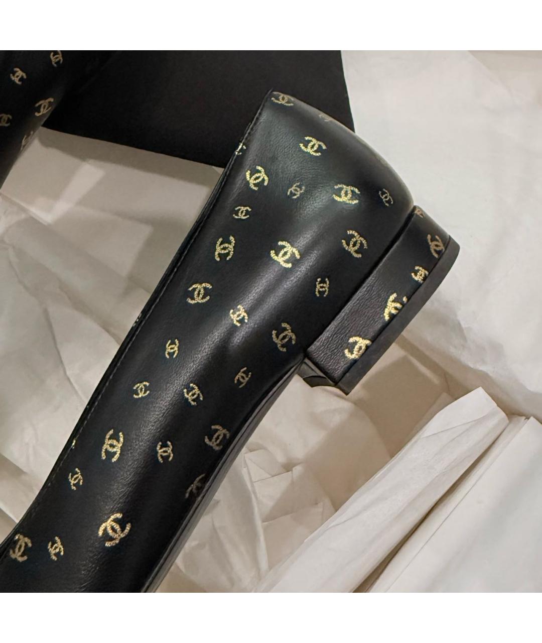 CHANEL Черные кожаные туфли, фото 8