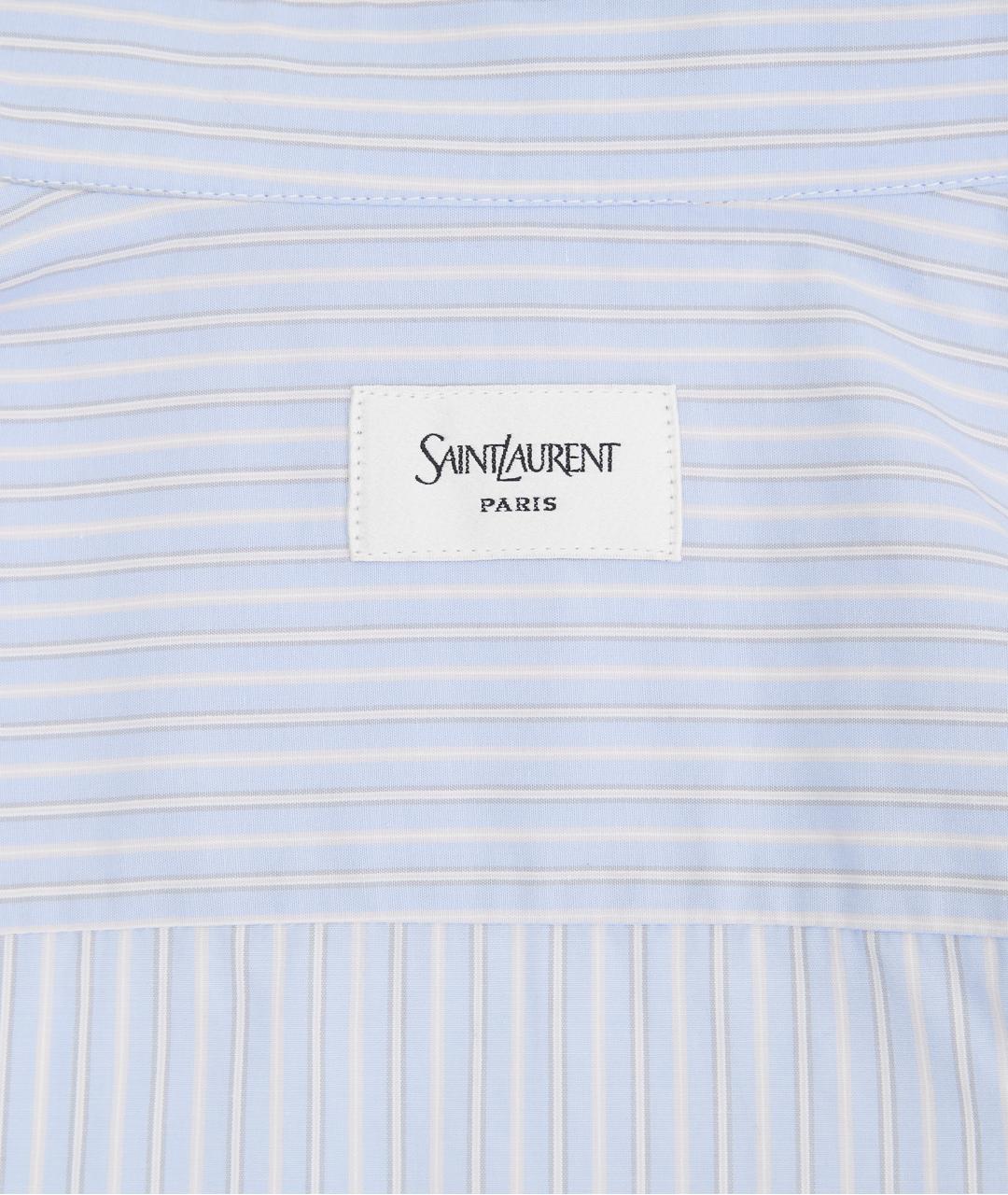 SAINT LAURENT Голубая хлопковая рубашка, фото 4