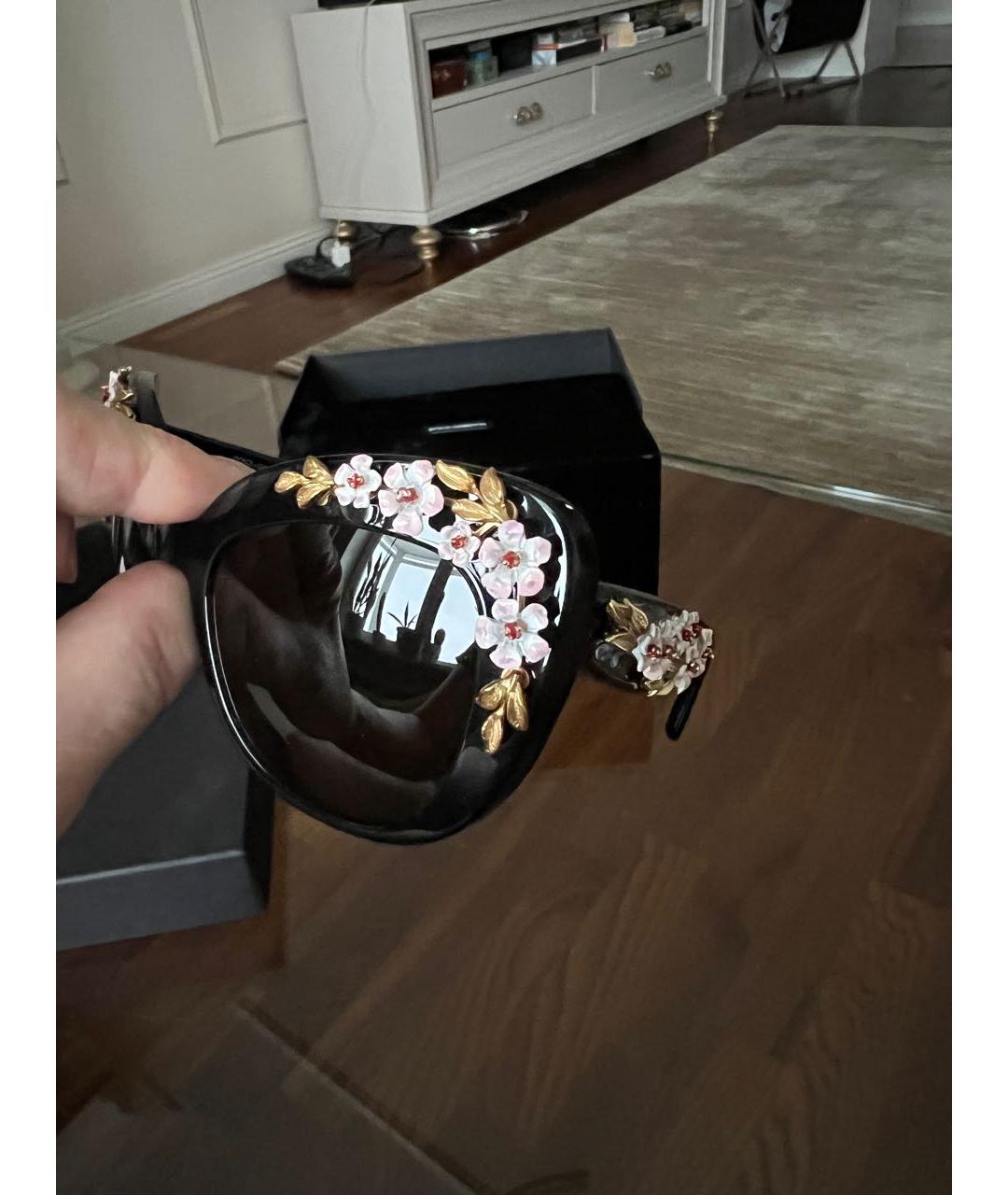 DOLCE&GABBANA Черные пластиковые солнцезащитные очки, фото 4