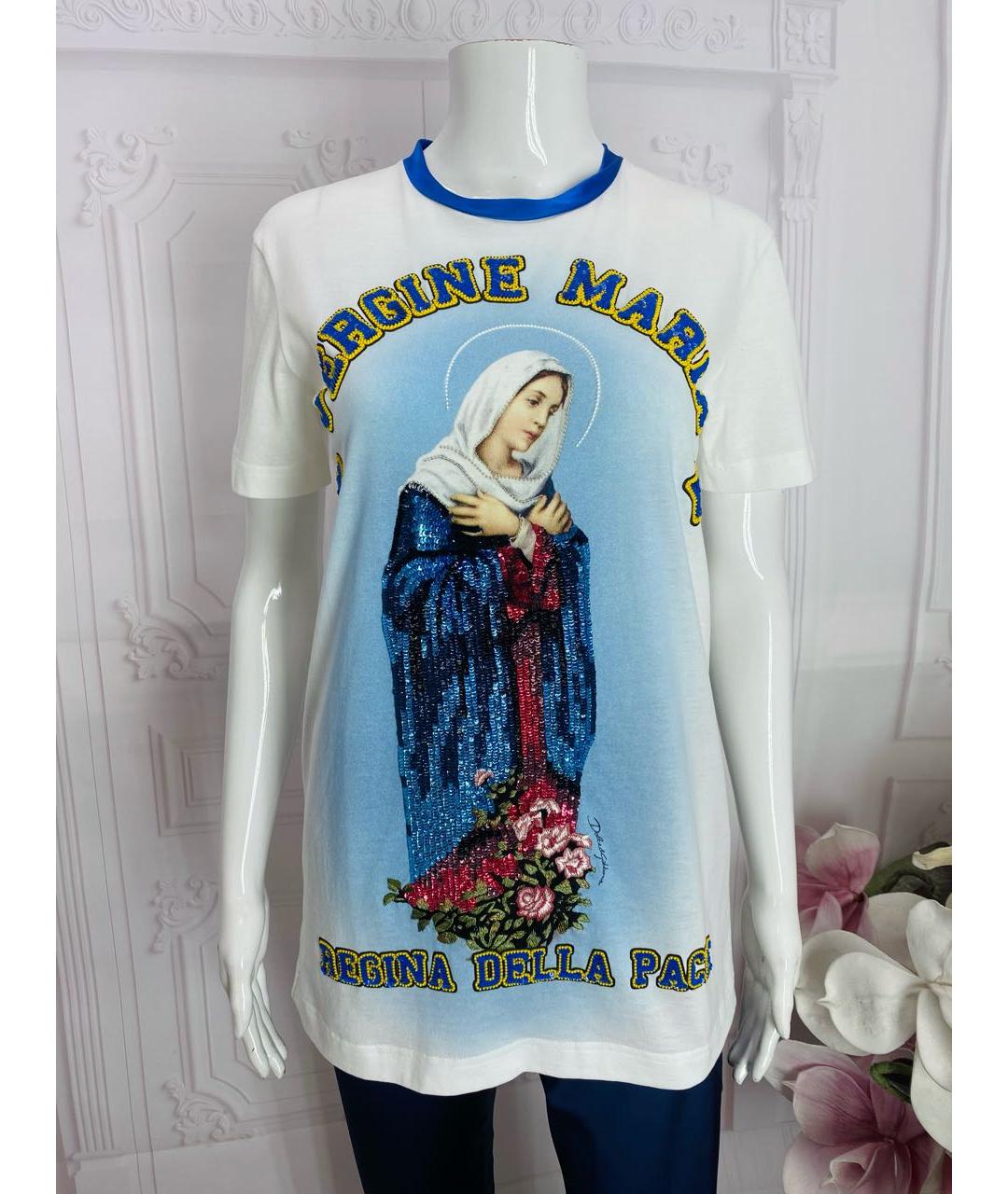 DOLCE&GABBANA Белая хлопковая футболка, фото 5