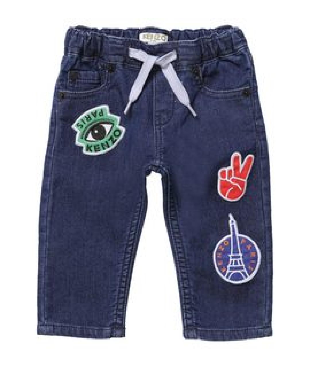 KENZO Темно-синие хлопковые детские джинсы, фото 1