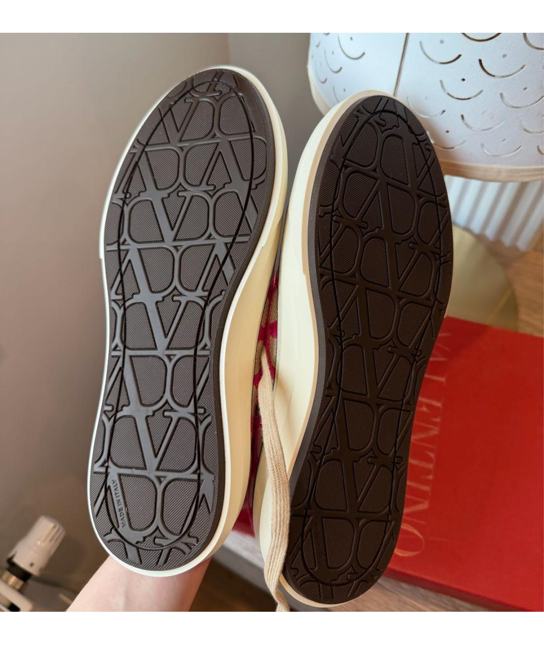 VALENTINO Розовые текстильные кеды, фото 6