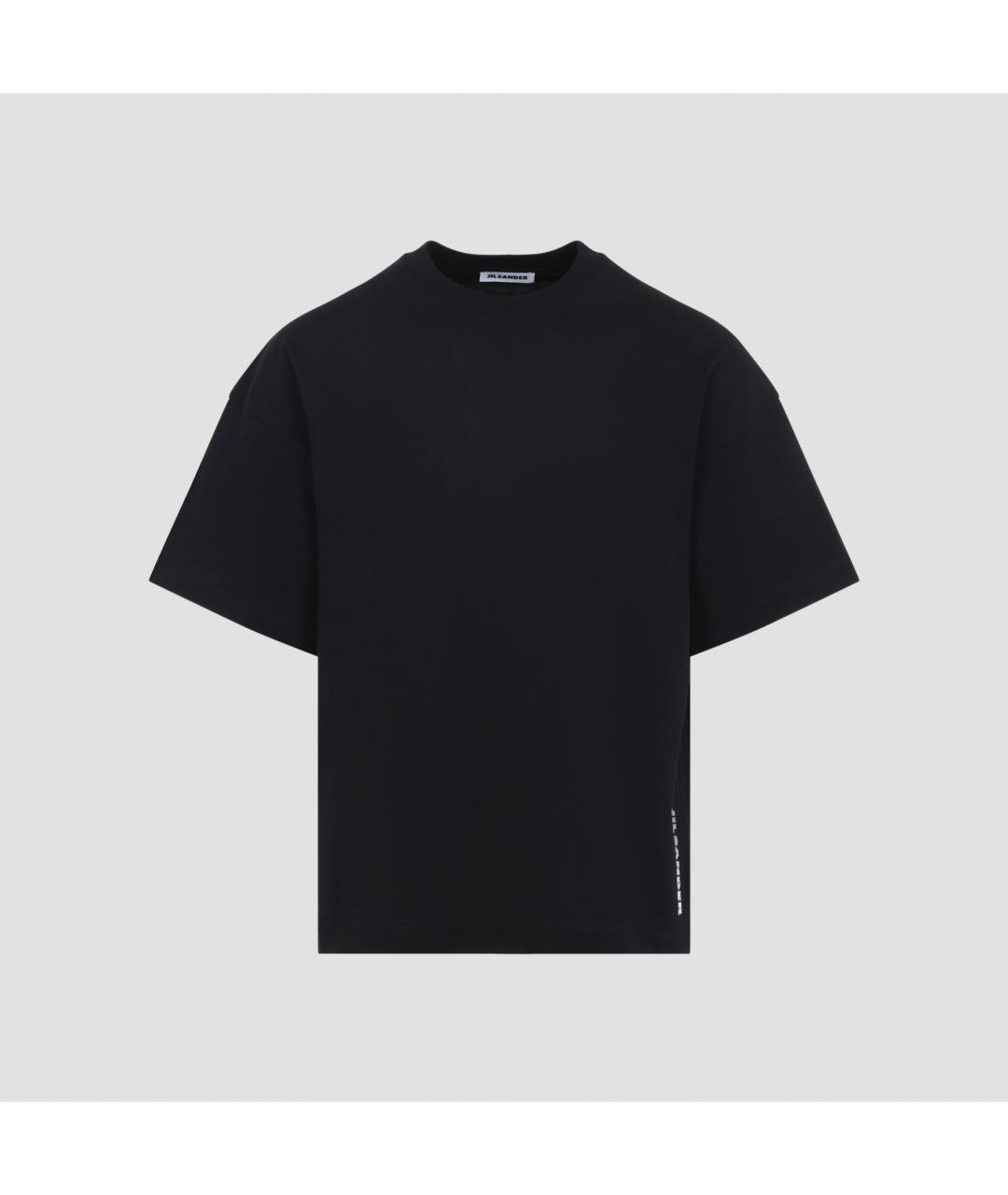 JIL SANDER Черная хлопковая футболка, фото 3