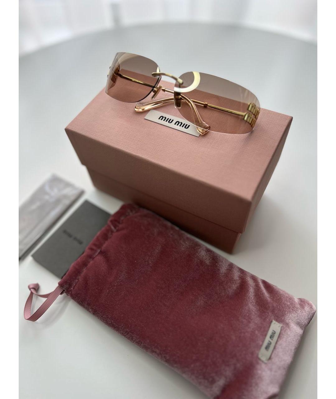 MIU MIU Коричневые металлические солнцезащитные очки, фото 5
