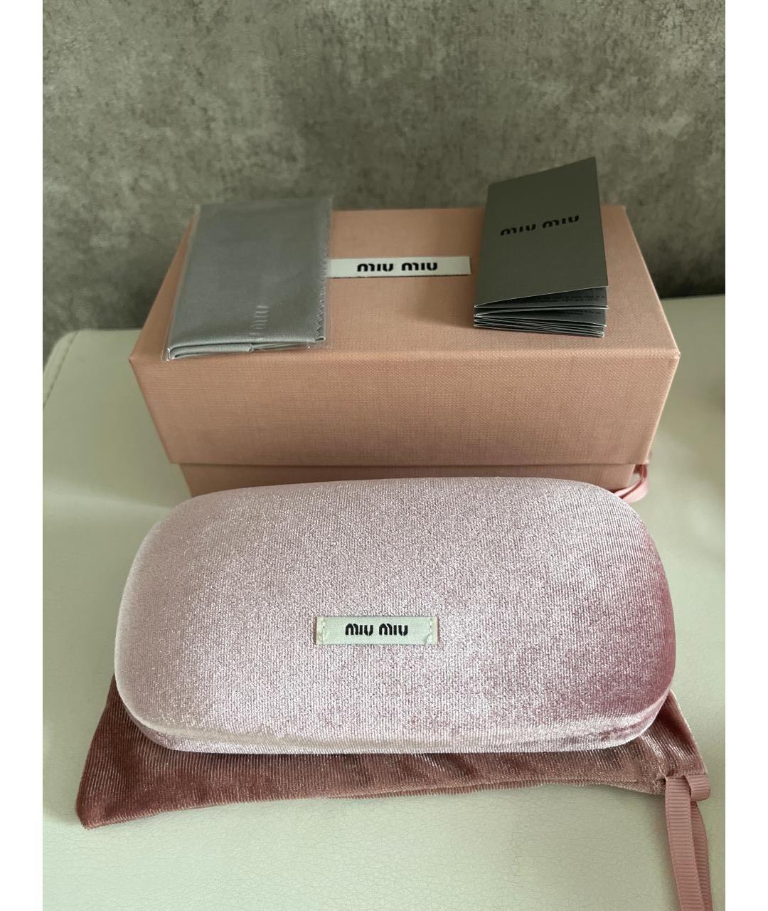 MIU MIU Розовые пластиковые солнцезащитные очки, фото 4