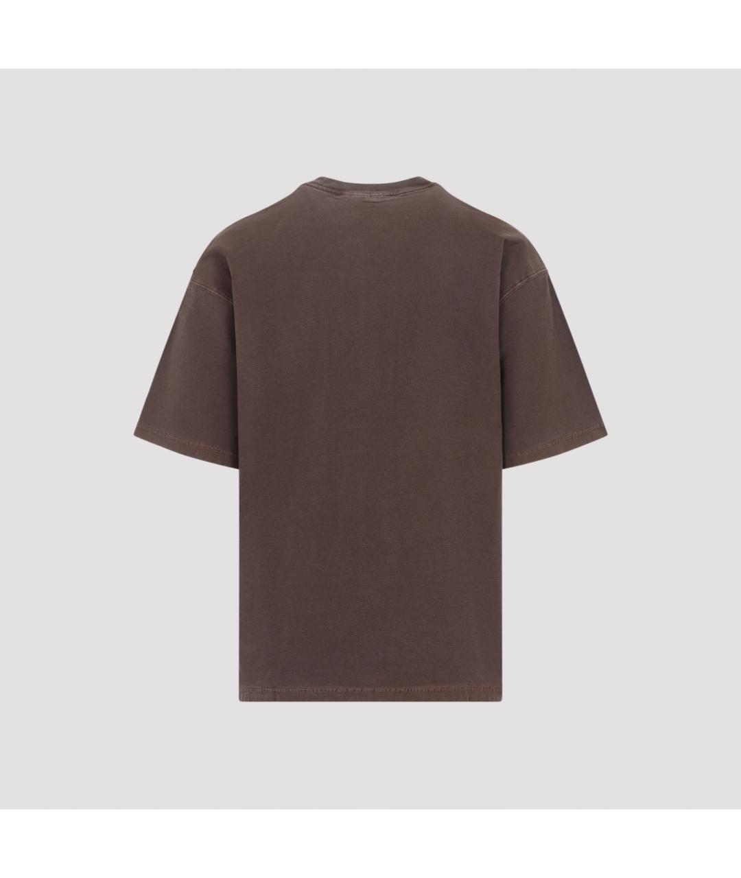 CARHARTT WIP Коричневая хлопковая футболка, фото 3